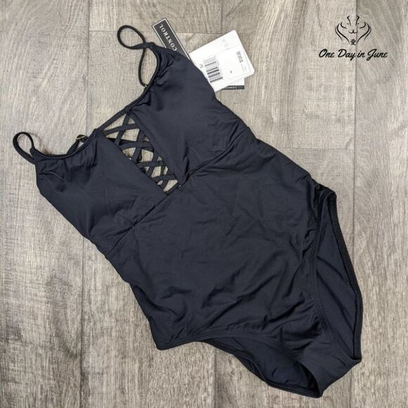 La Blanca Island Goddess Lace-up One-Piece Swimsuit Size 8 - Picture 3 of 4
